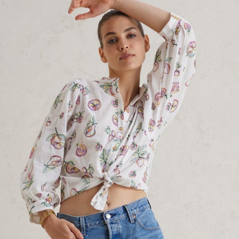 Anthropologie embroidered blouse